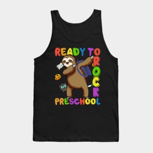 Dabbing Preschool Grade Sloth Back To School Tank Top